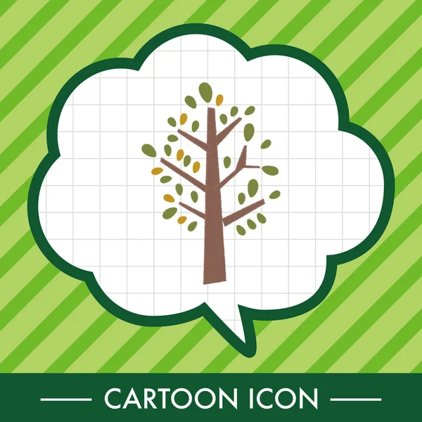 Planta árbol plano icono elementos — Vector de stock