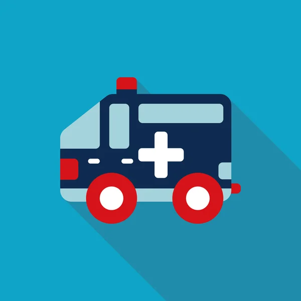 Flat ambulansebil-ikon – stockvektor
