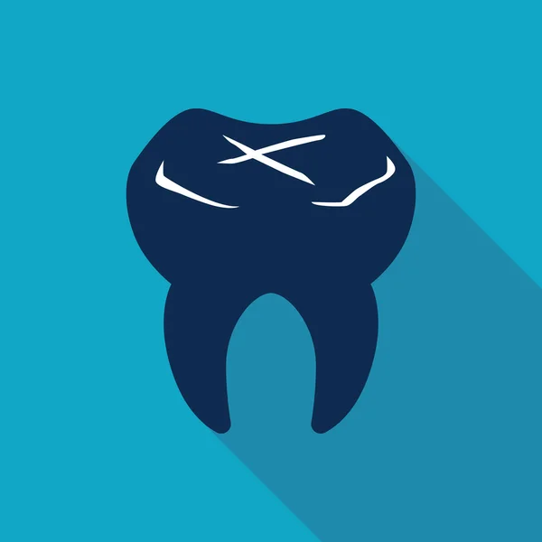 Dent Style plat Icône — Image vectorielle