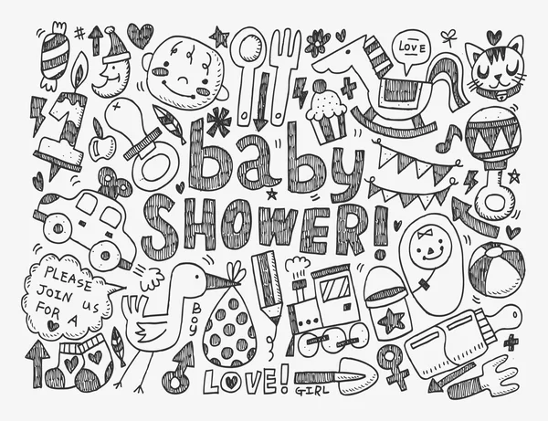 Doodle baby bakgrund — Stock vektor