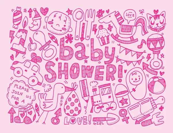 Doodle Baby Hintergrund — Stockvektor