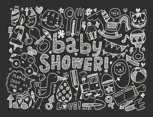 Doodle Baby Hintergrund — Stockvektor