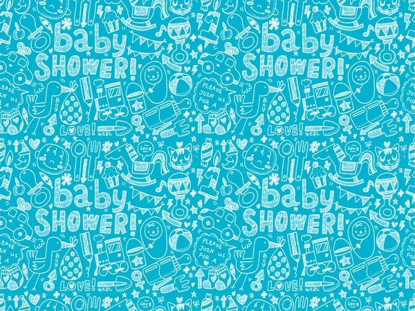 Modèle de bébé doodle sans couture — Image vectorielle