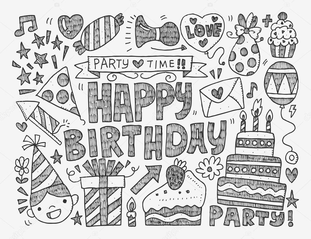 Doodle Birthday Party Background Stock Vector Mocoo2003 53120593