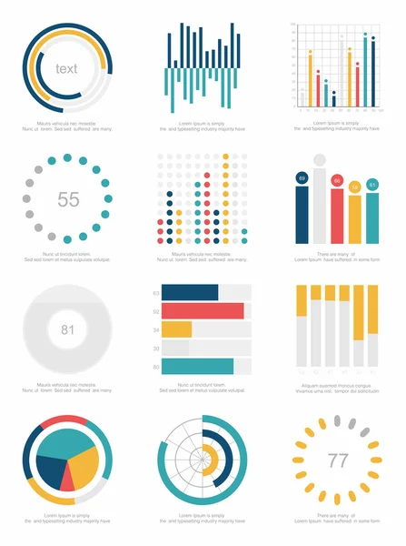 Conjunto de elementos de infografía — Vector de stock