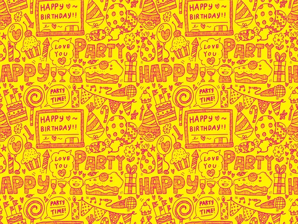 Birthday party pattern background — Stock Vector