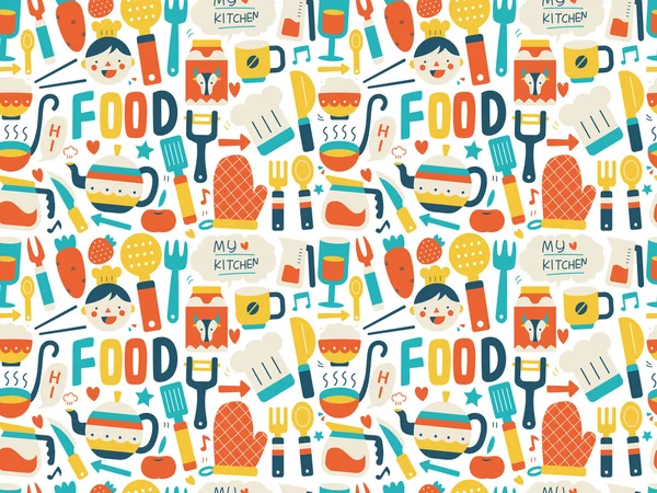 Iconos de cocina coloridos — Vector de stock