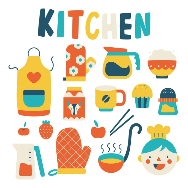 Ikonen der Küche — Stockvektor
