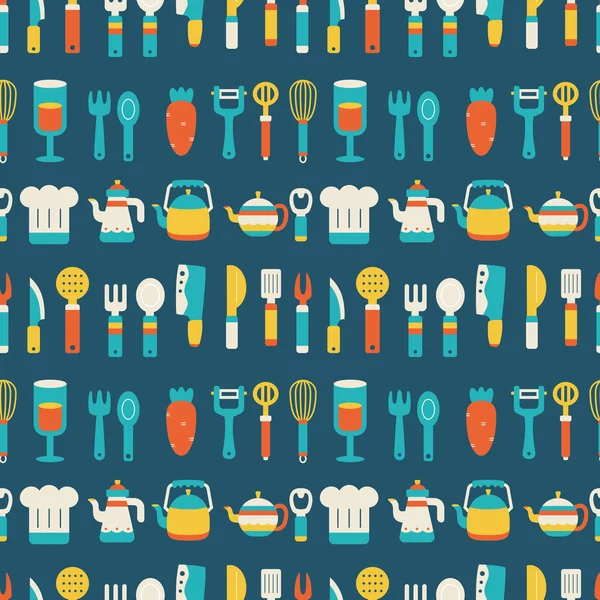 Ícones de cozinha coloridos — Vetor de Stock