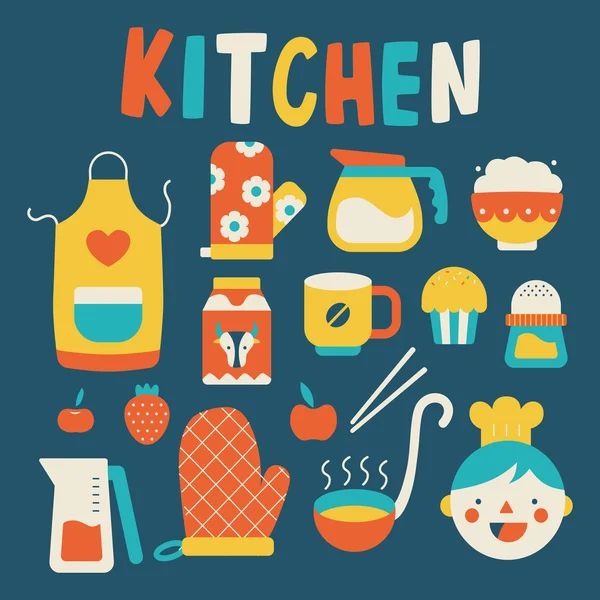 Icone da cucina — Vettoriale Stock