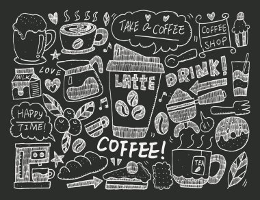 karalama kahve ikonları