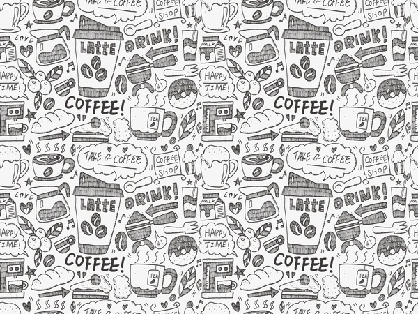 Nahtloses Kaffeemuster — Stockvektor