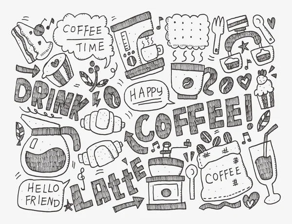 Doodle-Kaffee — Stockvektor