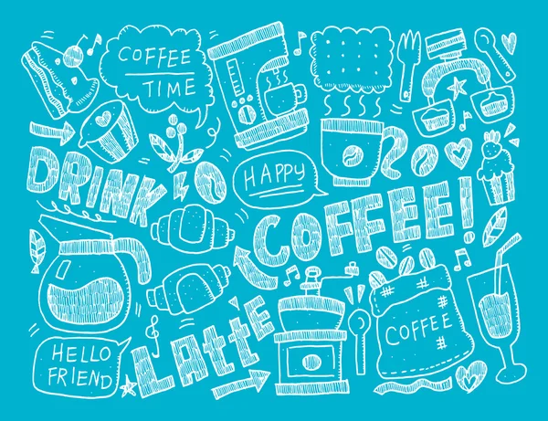 Doodle coffee — Stock Vector