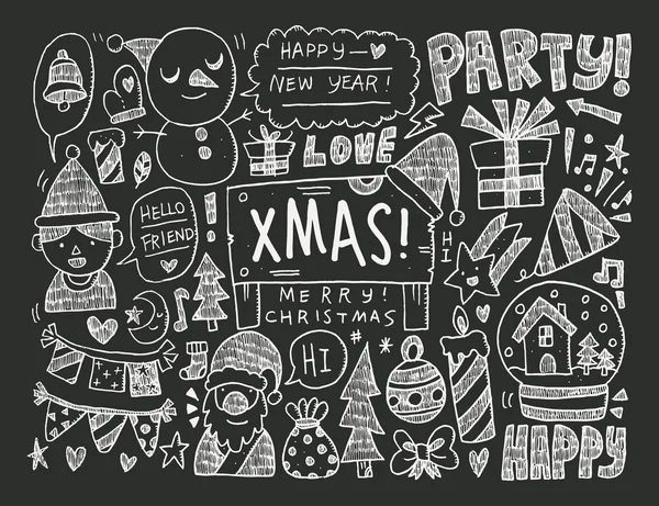 Doodle-Weihnachtssymbole — Stockvektor