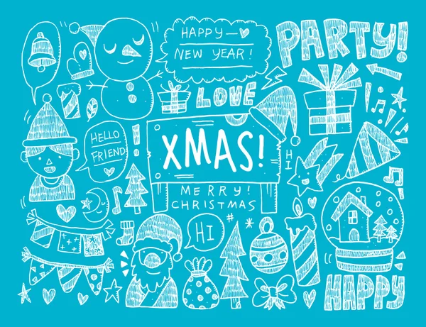 Ícones de Natal Doodle —  Vetores de Stock