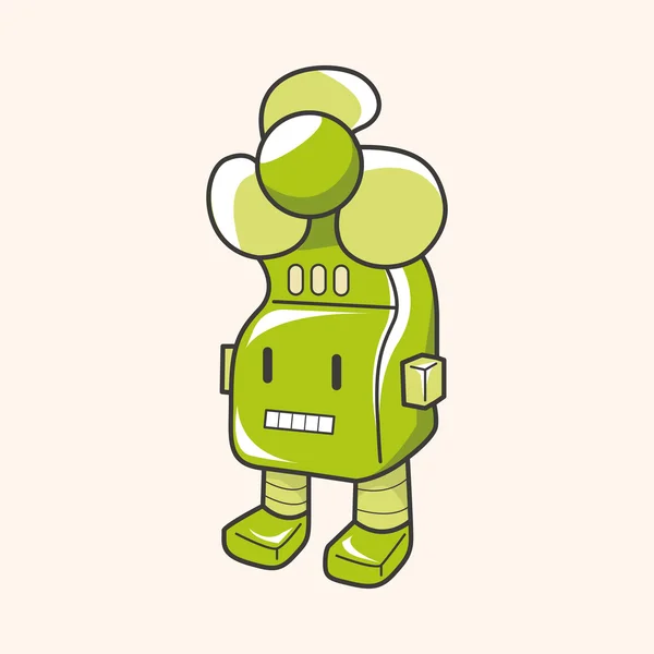 Retro green robot — Stock Vector
