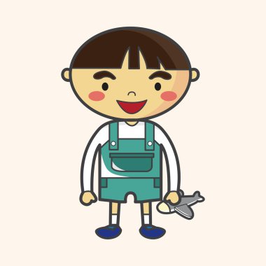 Aile çocuk karakter düz simgesi öğeleri arka plan, eps10