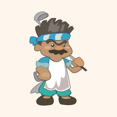 kişi karakter golfçüler Tema öğeleri