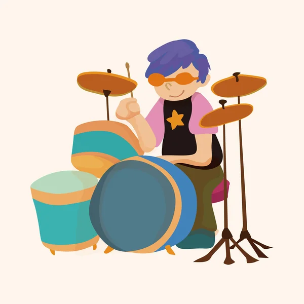 Band member drummer theme elements — Stock Vector