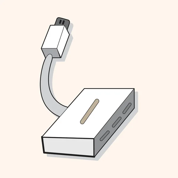 Computerbezogene Geräte USB-Theme-Elemente — Stockvektor