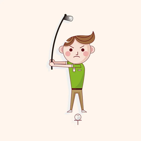 Personagem pessoa golfistas elementos do tema —  Vetores de Stock