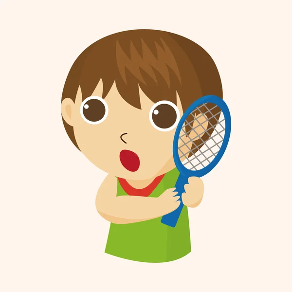Elementos temáticos jugador de tenis — Vector de stock