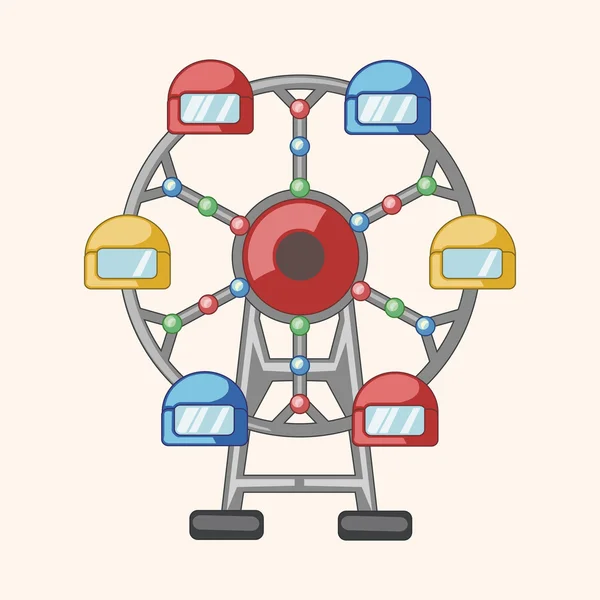 Elementos temáticos da roda gigante — Vetor de Stock