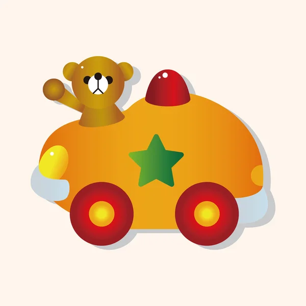 Bebê brinquedo carro tema elementos — Vetor de Stock