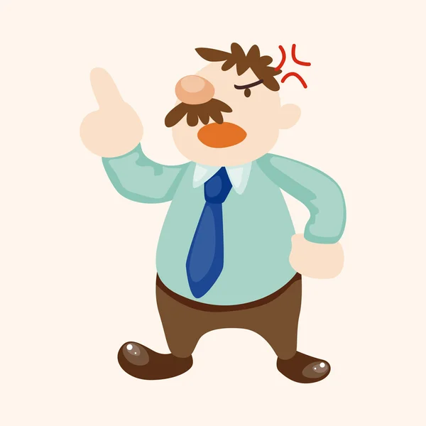 Ofis çalışanları kızgın Tema öğeleri — Stok Vektör