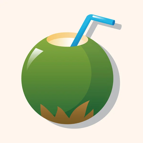 Elementi a tema bevanda al cocco — Vettoriale Stock