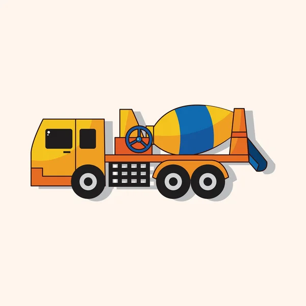 Cement mixer trucks theme elements