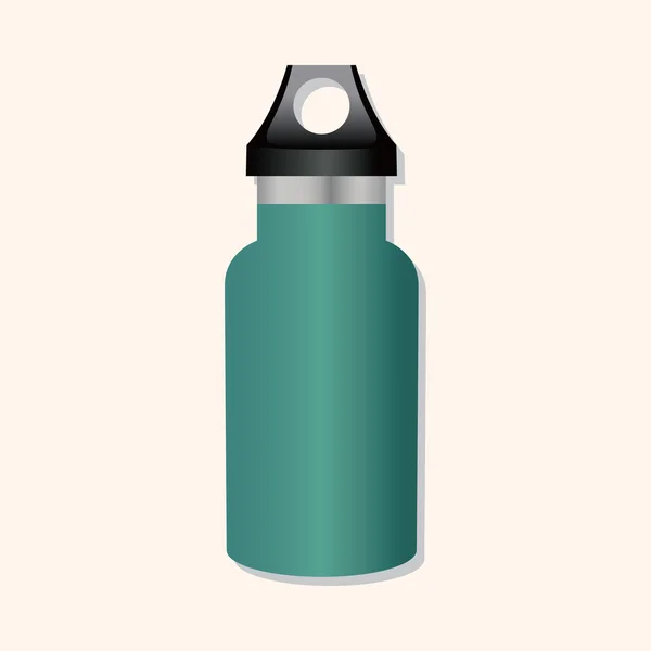 Camping prvky motivů láhev na vodu — Stockový vektor