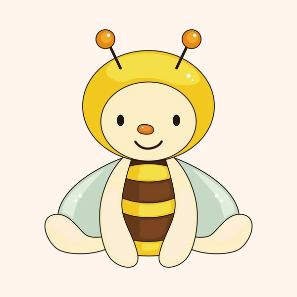 Bee cartoon theme elements — Stock Vector