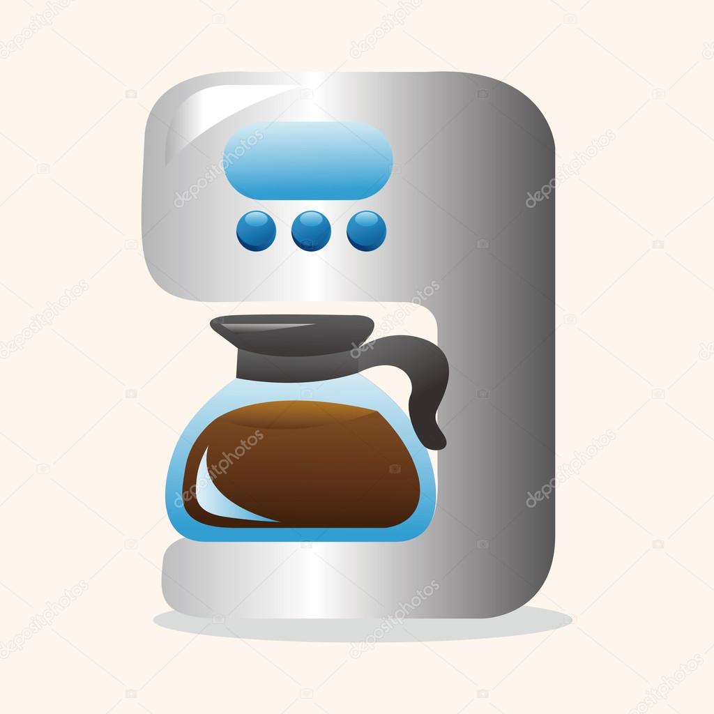 Home appliances theme coffee machine elements
