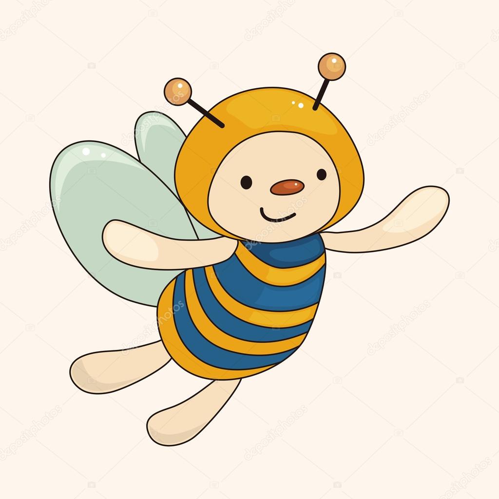 bee cartoon theme elements