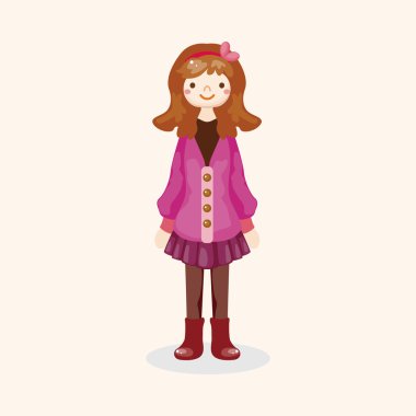 Bayan kız çizgi film Tema öğeleri