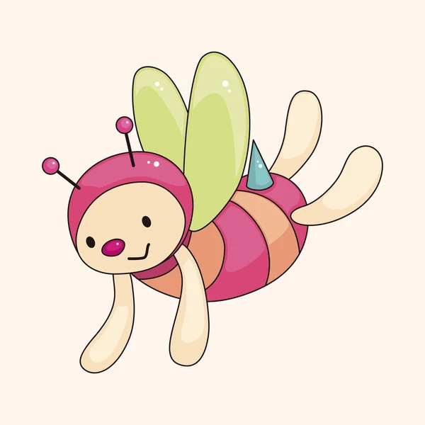 Abeja elementos de dibujos animados tema — Vector de stock