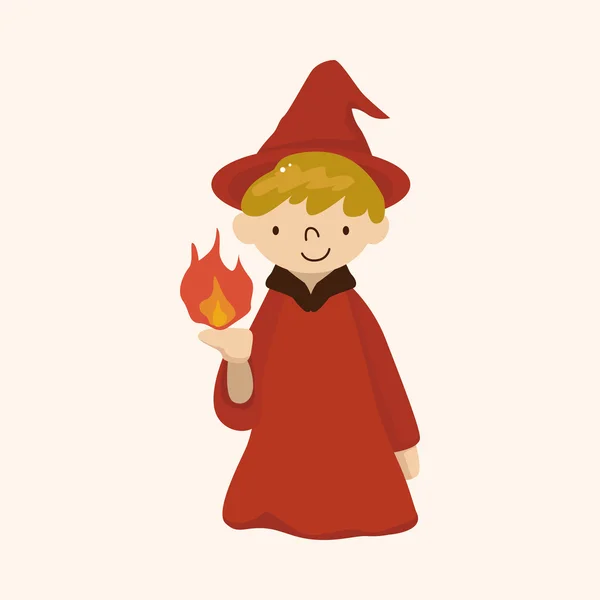 Witch cartoon thema-elementen — Stockvector