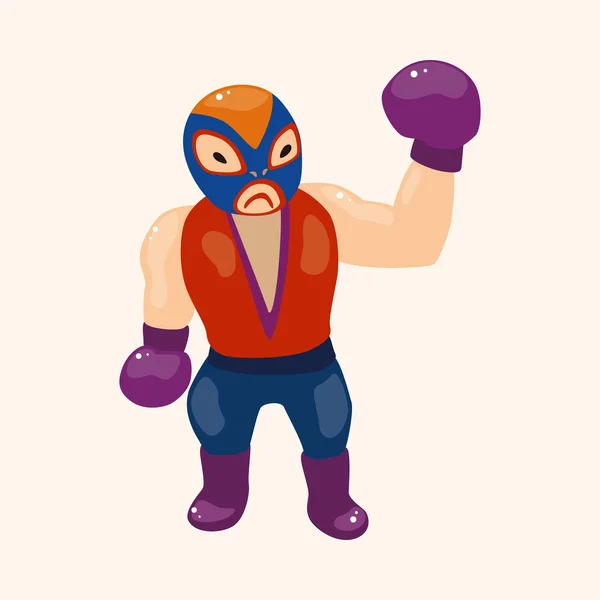 Elementos del tema luchador — Vector de stock