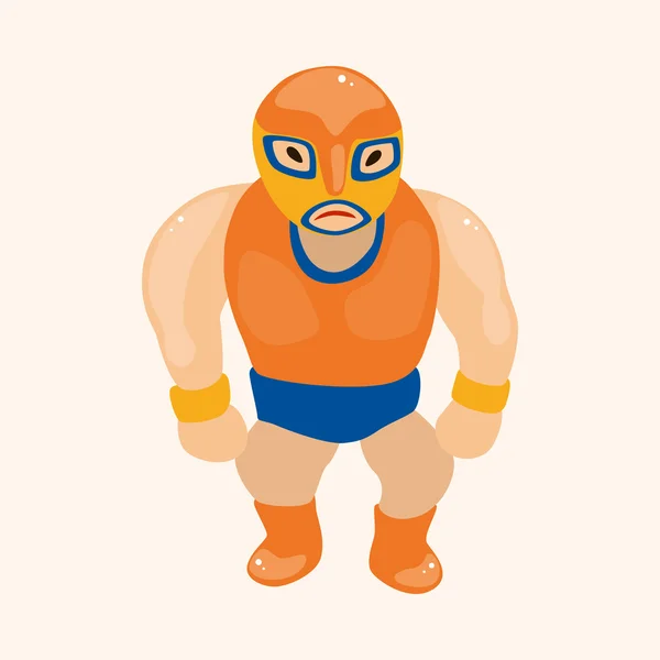 Elementos del tema luchador — Vector de stock