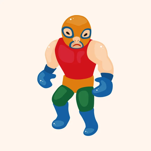 Elementos del tema luchador — Vector de stock