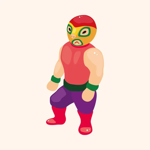 Elementos del tema luchador — Vector de stock