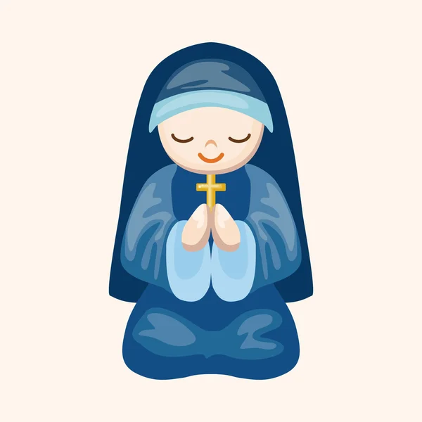 Éléments de thème pasteur et nonne — Image vectorielle