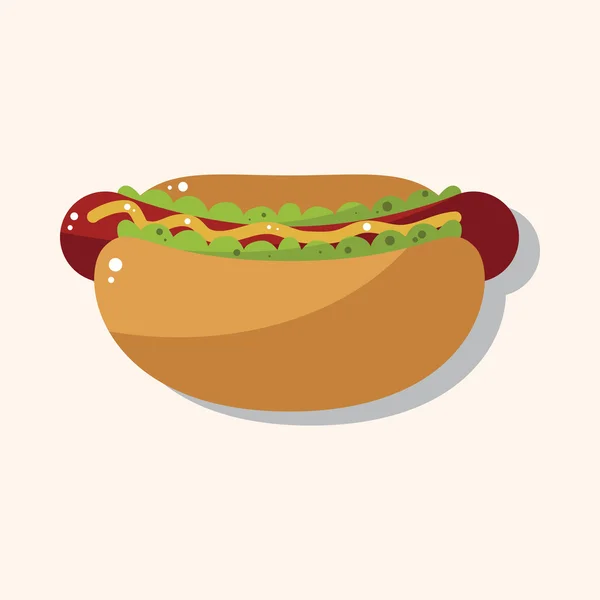 Sült élelmiszerek téma hot-dog elemek — Stock Vector