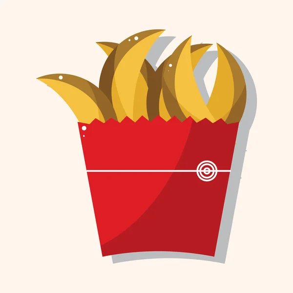 Gebakken voedsel thema Franse frietjes-elementen — Stockvector