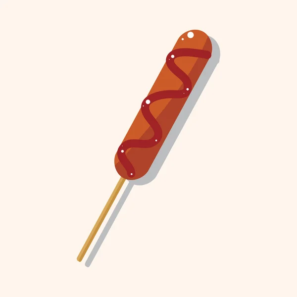 Aliments frits thème hot dog éléments — Image vectorielle