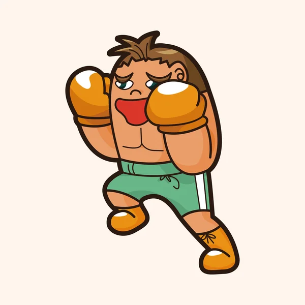 Boxer éléments de thème — Image vectorielle