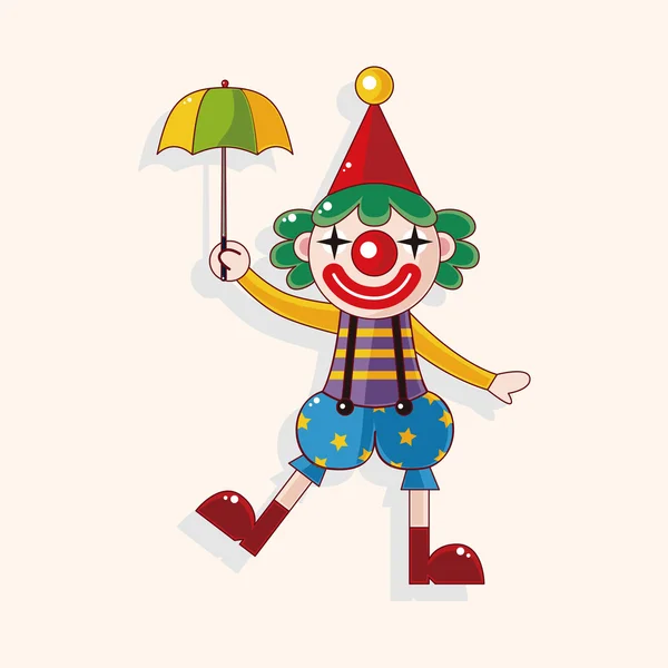 Clown elementi a tema — Vettoriale Stock