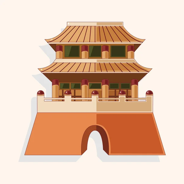 Éléments de thème bâtiment chinois — Image vectorielle